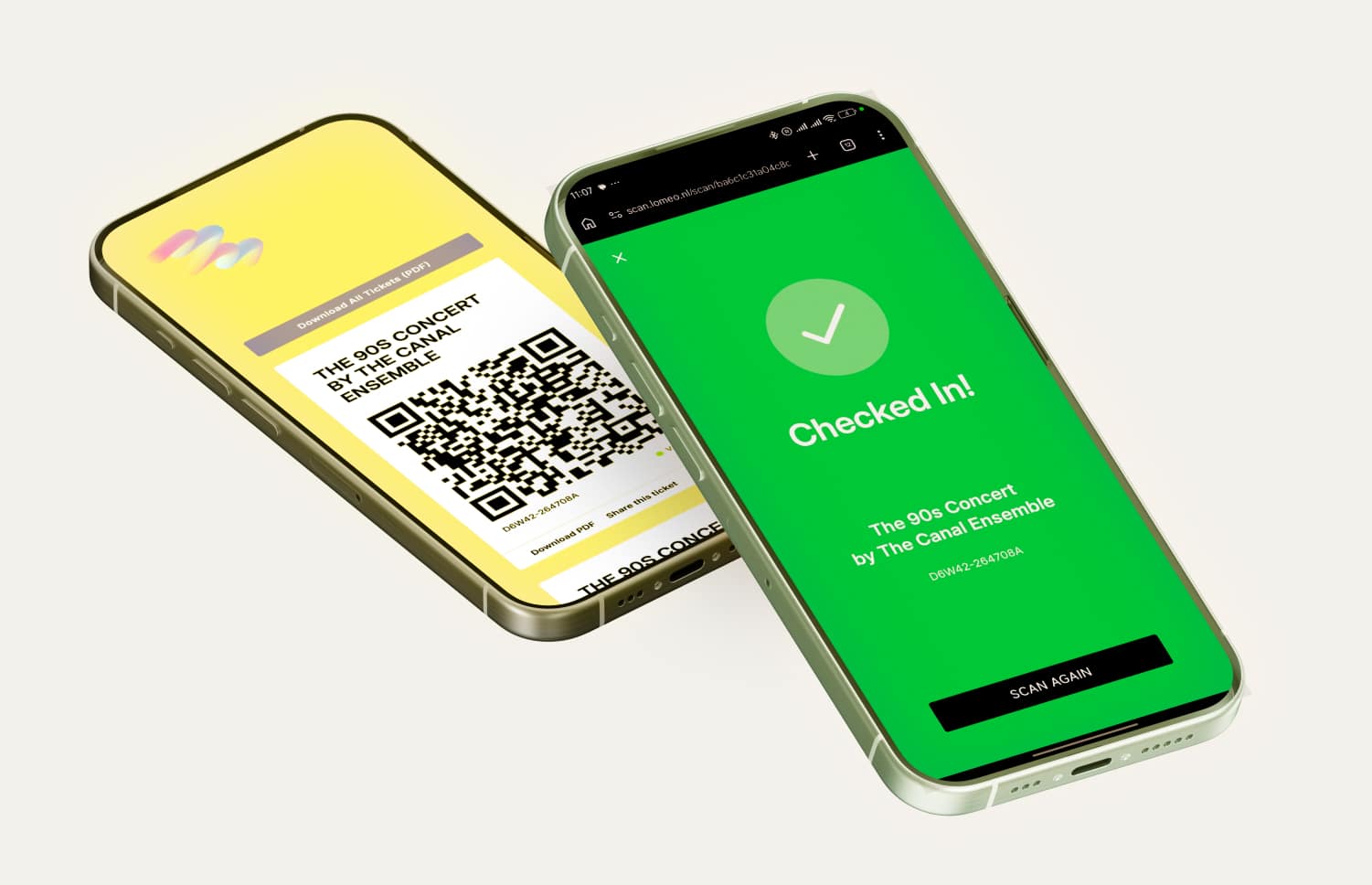 Door team QR check-in on a mobile phone