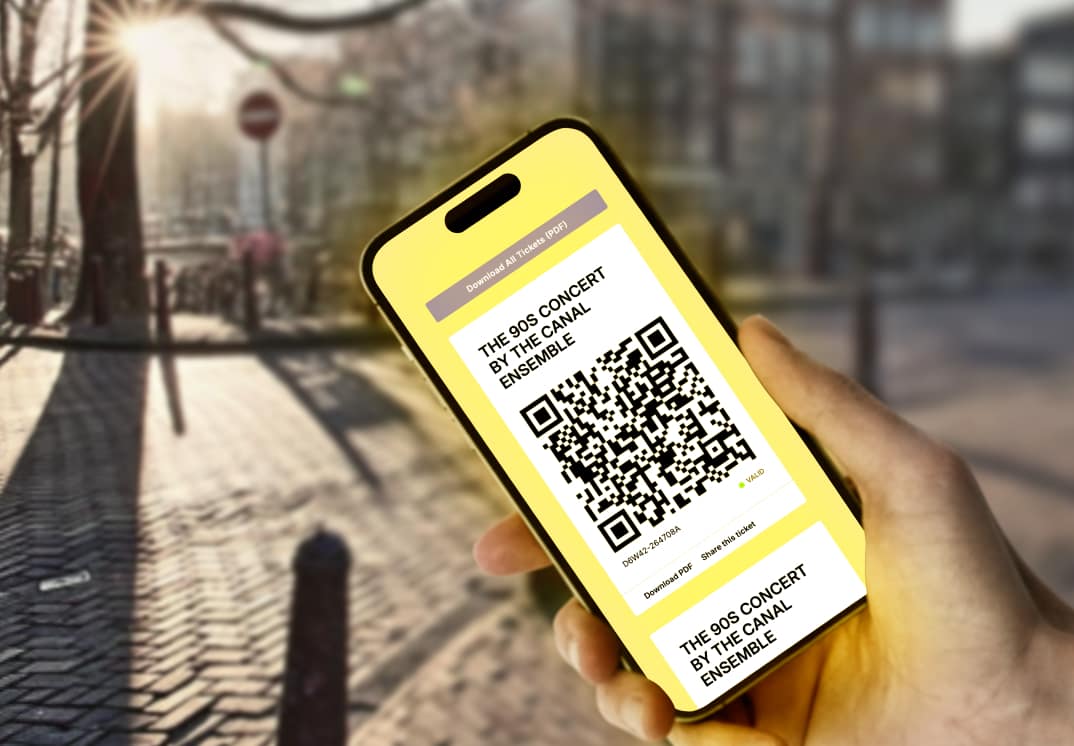 Event tickets displayed on a phone